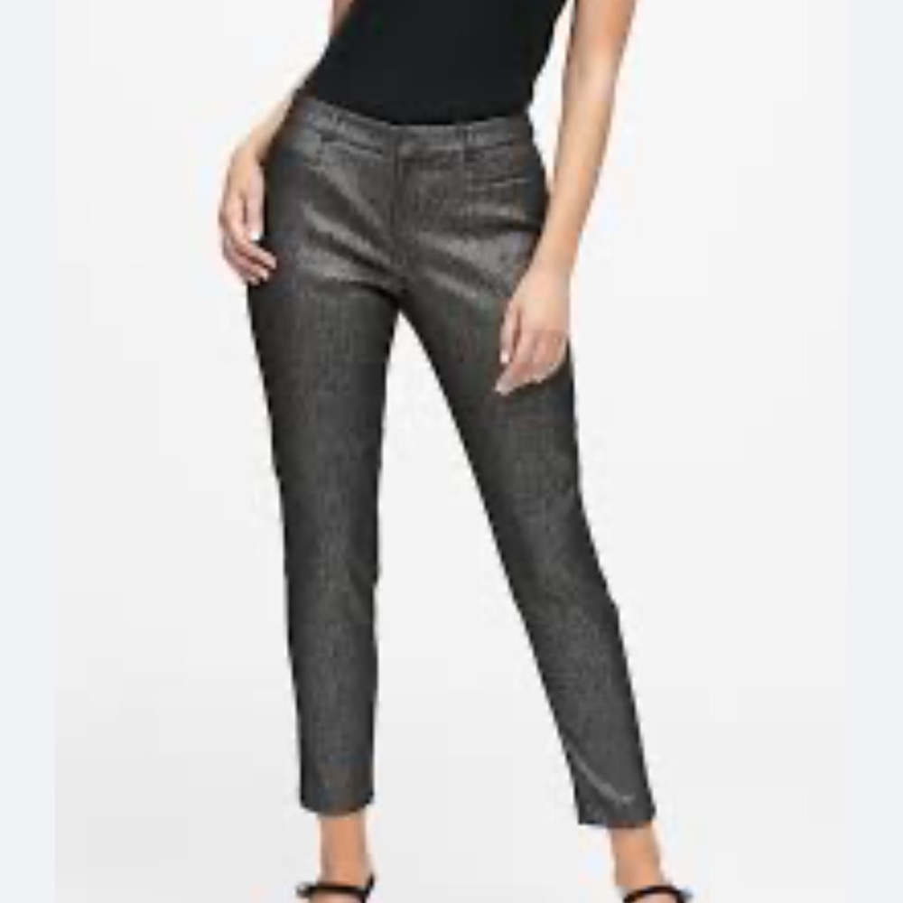 Banana Republic Shimmering Gray Cropped Pants Brand New